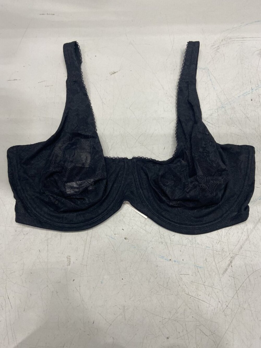 Adore Me Womens Unlined Underwire Bra 42H Black Lace Full Coverage Adjustable